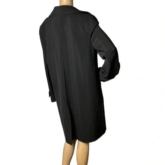 Novelti  coat,women large  PTP 21” black,front snap,shirt collar,career,classy - Picture 4 of 15